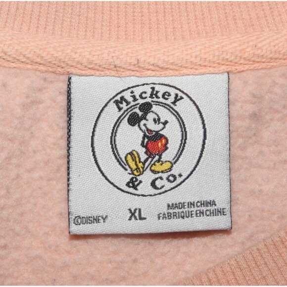 Disney Mickey and Co Pullover Sweatshirt Mickey Minnie Goofy Peach Adult XL - Picture 5 of 10